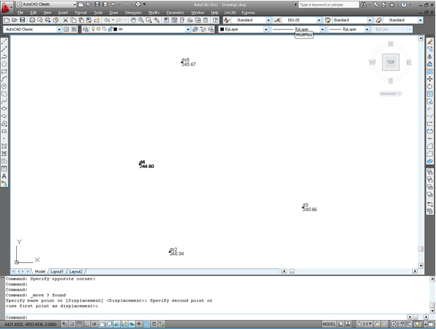 Отображение точек в AutoCAD